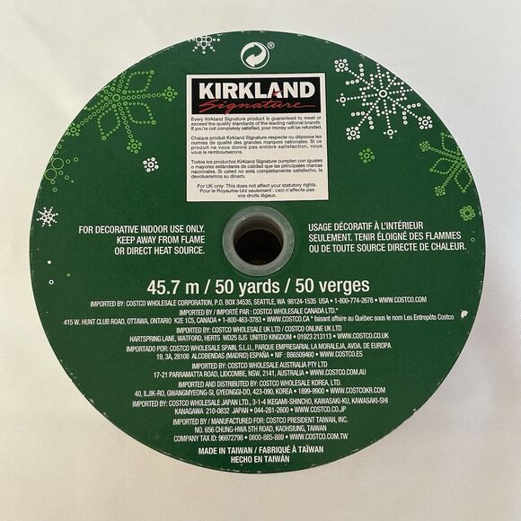 Kirkland Christmas Ribbon Wire-Edged Red Gold 50 Yards 2.5” Width - Picture 5 of 7